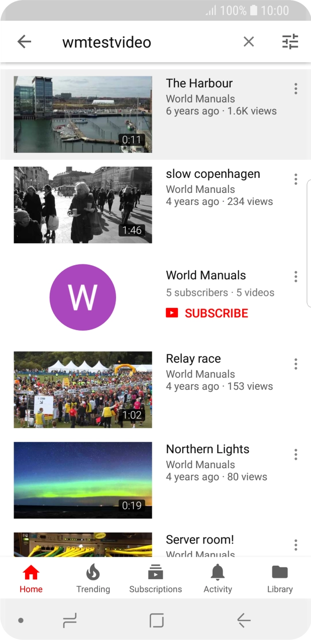 Press the required video clip.