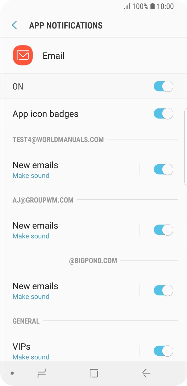 Press the indicator next to 
