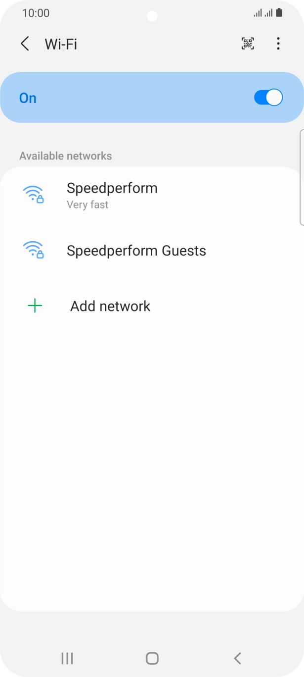 Press the required Wi-Fi network.