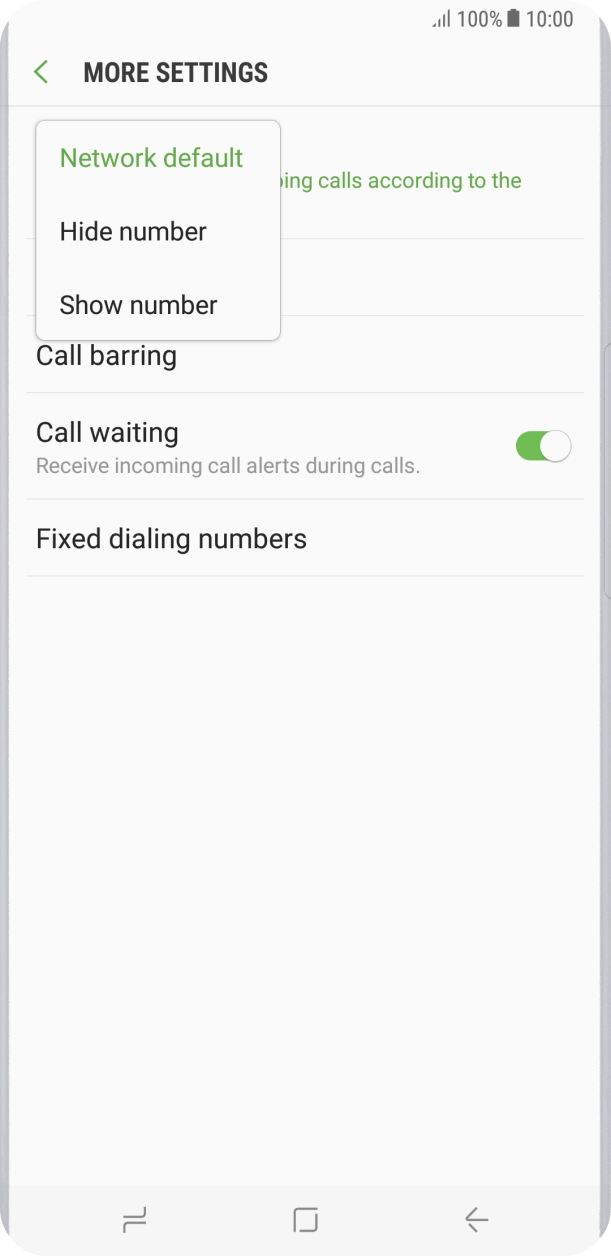 Press Show number to turn on caller identification.