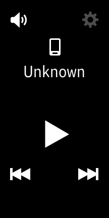 Press the storage device icon to select audio file playback from your smartwatch or your phone.