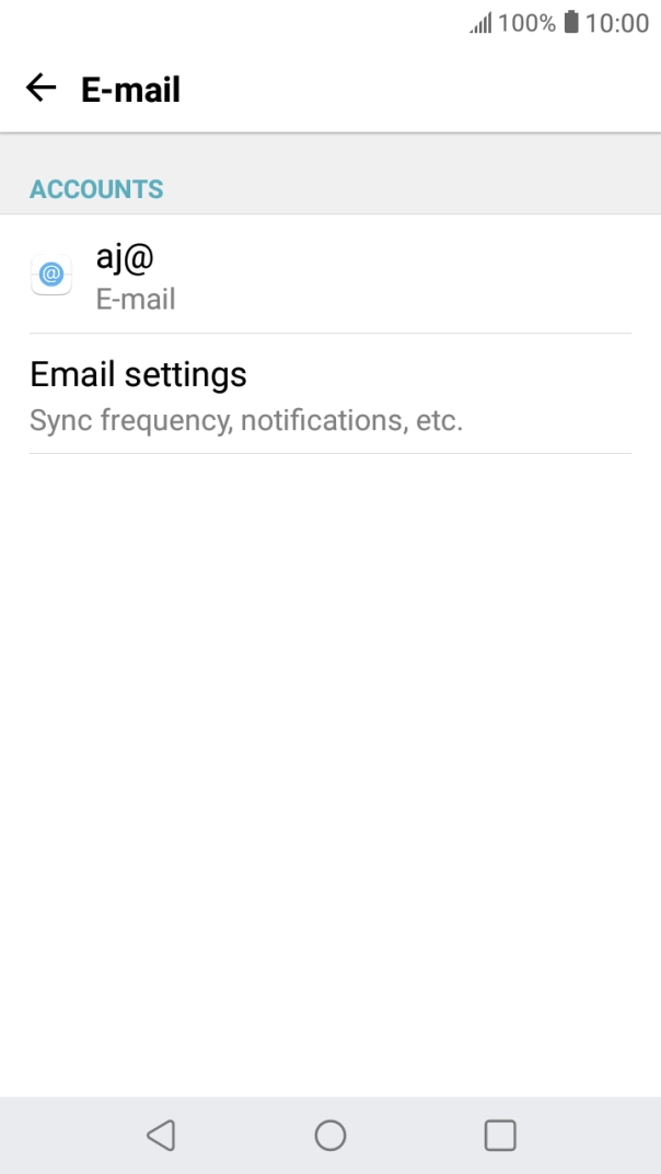 Press Email settings.