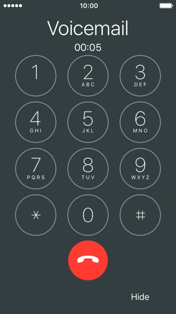 Press the end call icon to end the call.