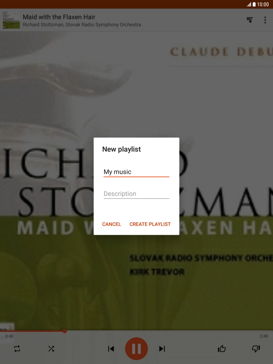 Key in a name for the playlist and press CREATE PLAYLIST.