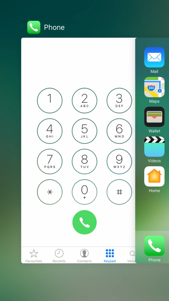 Slide the required application upwards to end it.