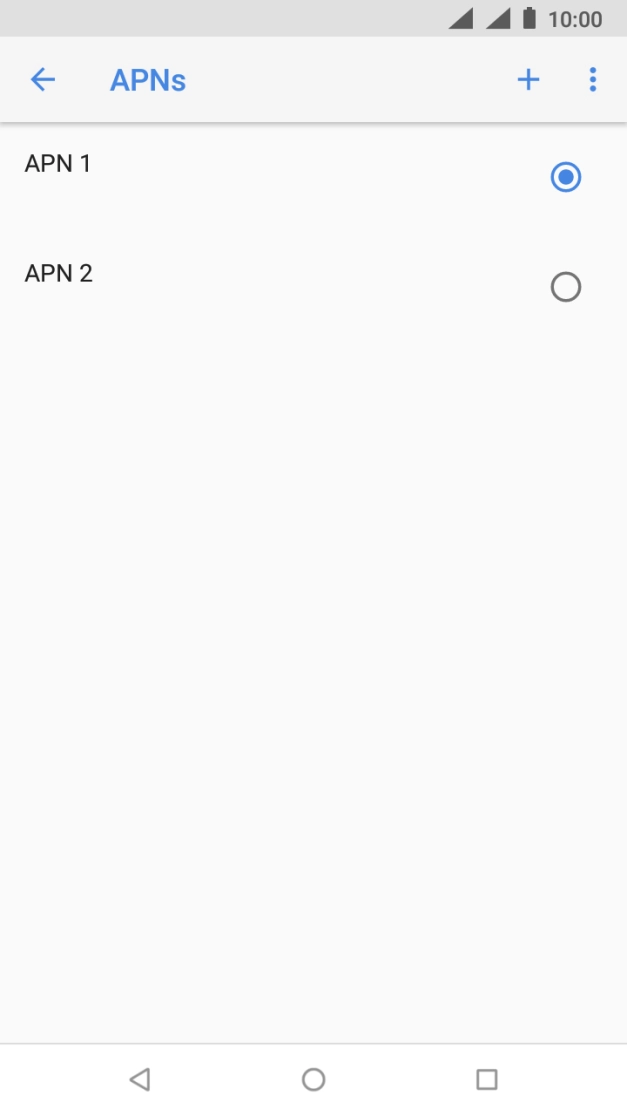 Press the field next to the data connection to activate it.