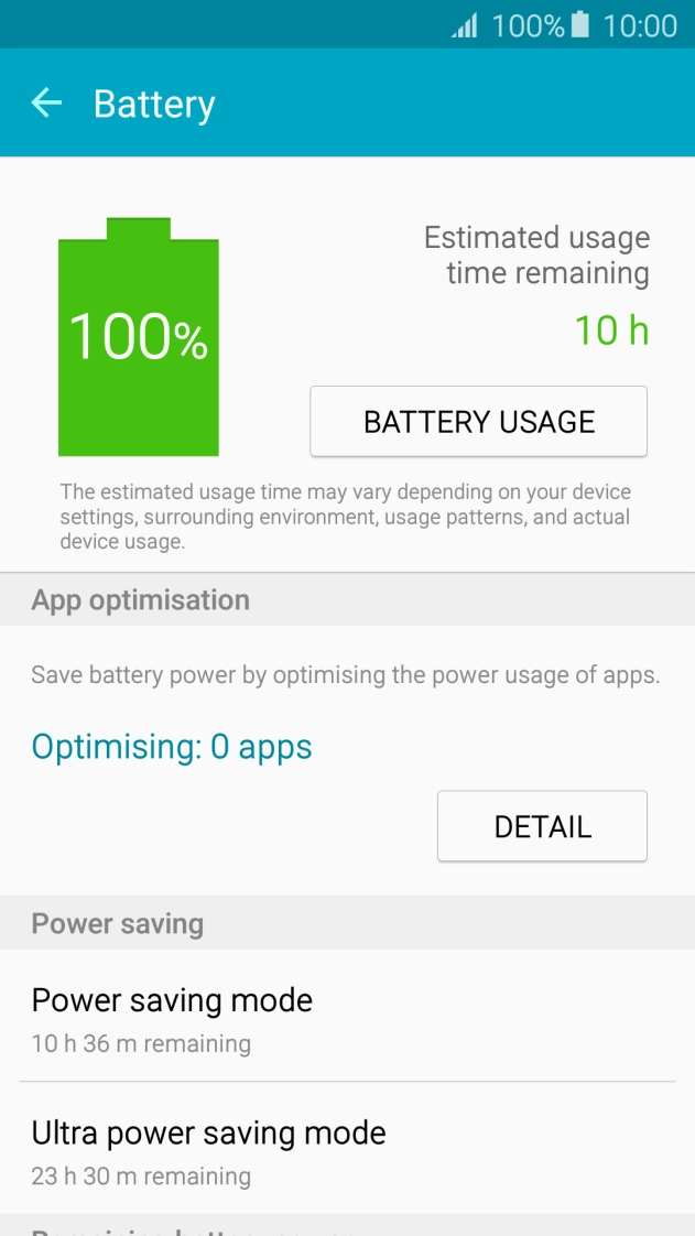 Press Power saving mode. Press Power saving mode.