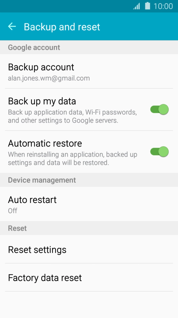 Press Factory data reset.