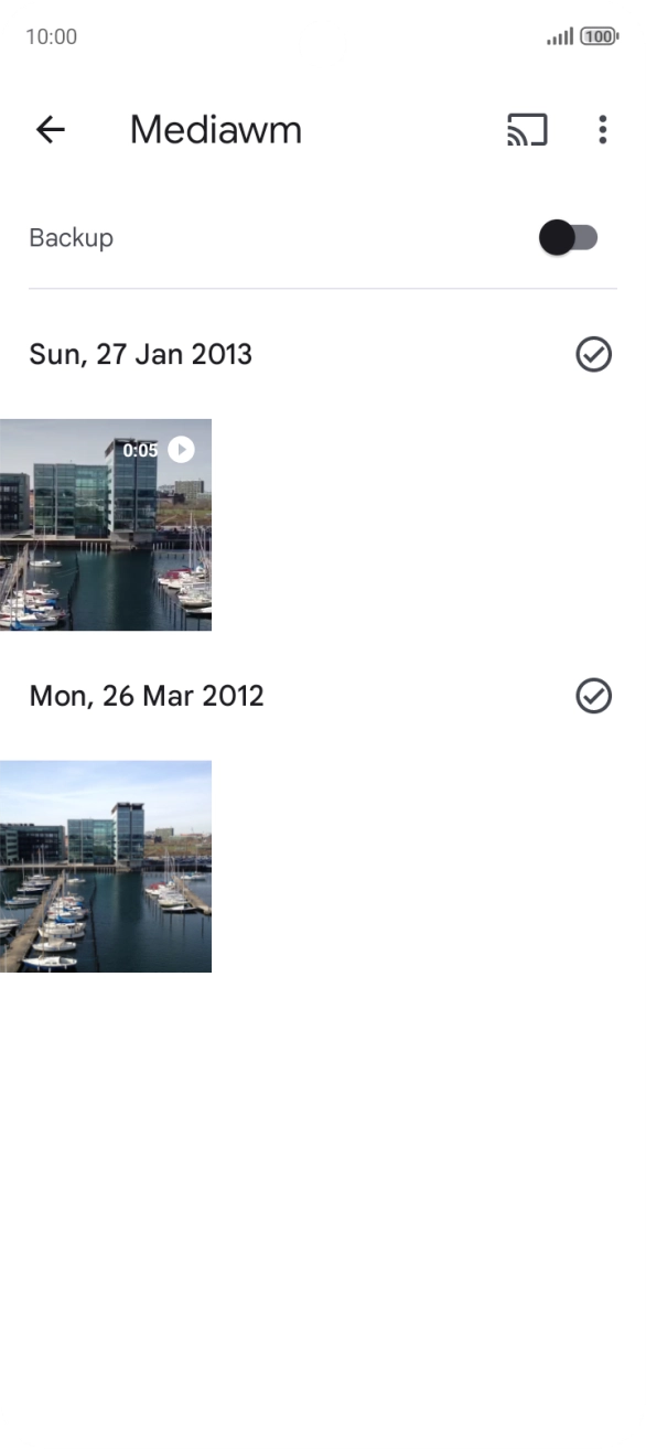 Press and hold any picture or video.