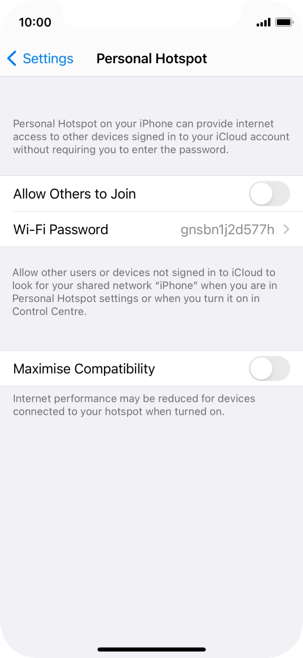 Press Wi-Fi Password and key in the required password.