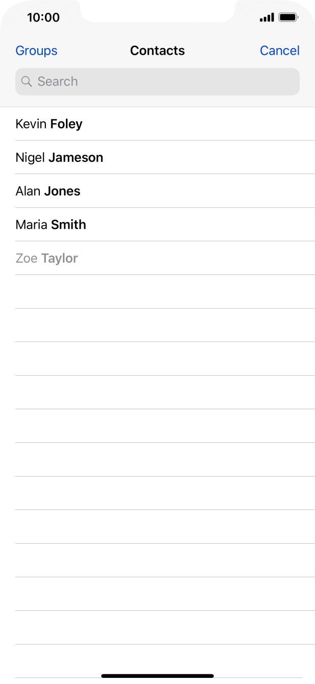 Press the required contact.