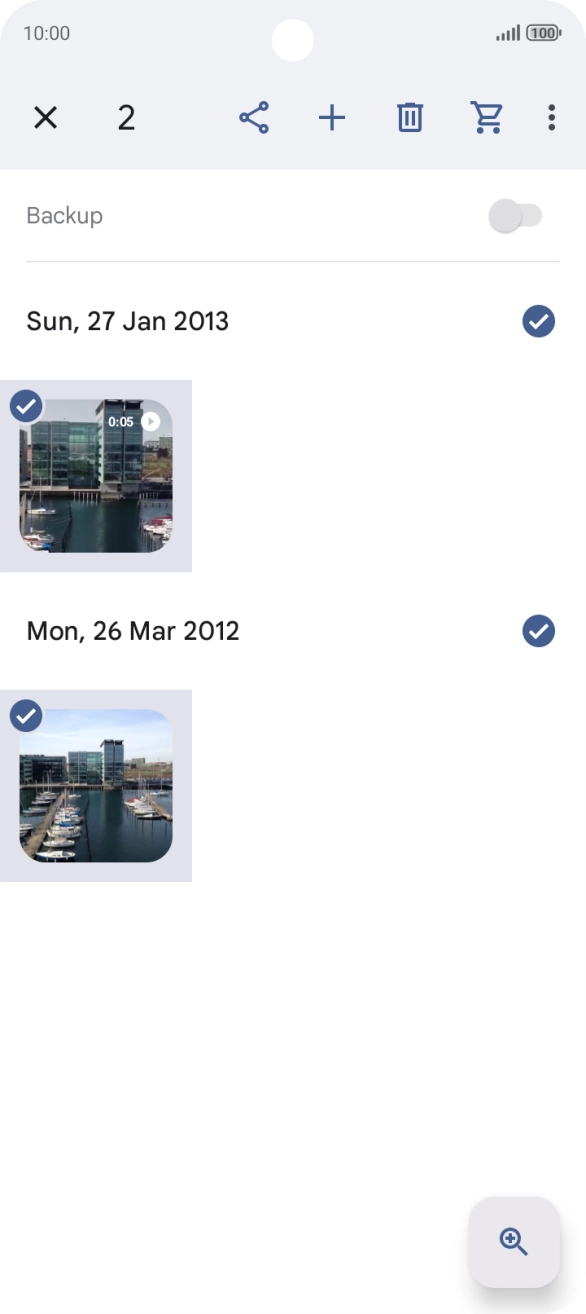 Press the share icon.