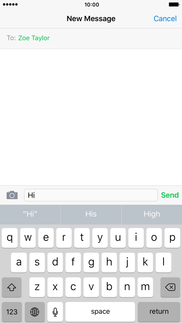 Press Send when you've written your text message.
