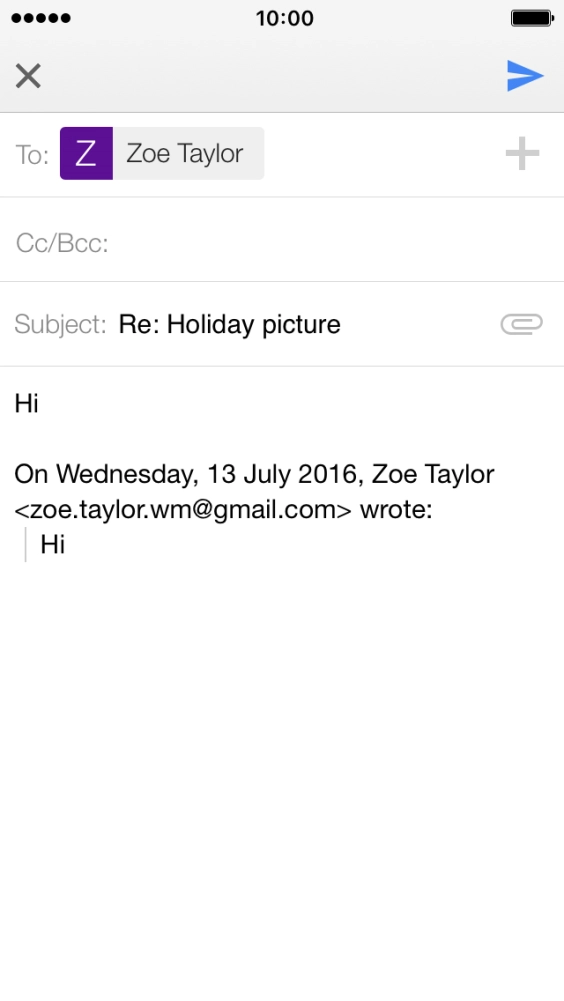 Press the send icon. Press the send icon.