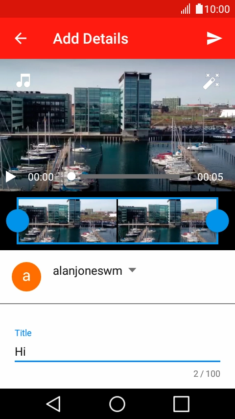 Key in the required text and press the upload icon.