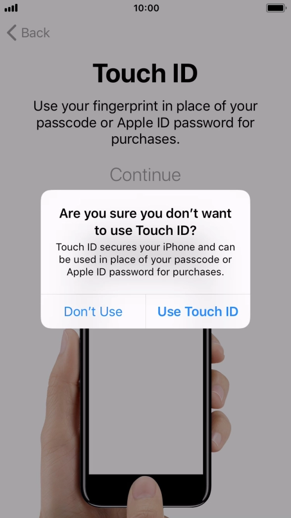 If you turn off the function, press Don't Use.