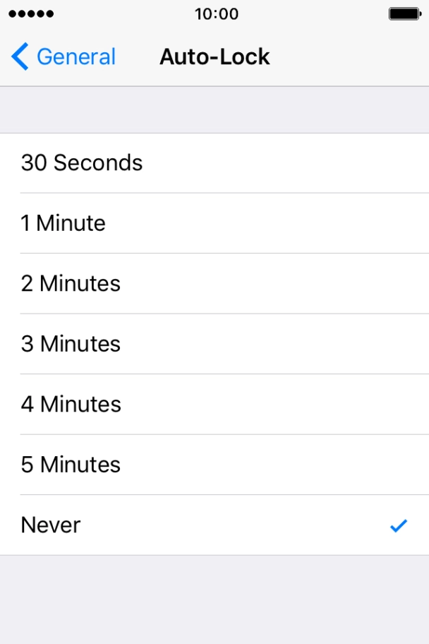 Press the required setting.