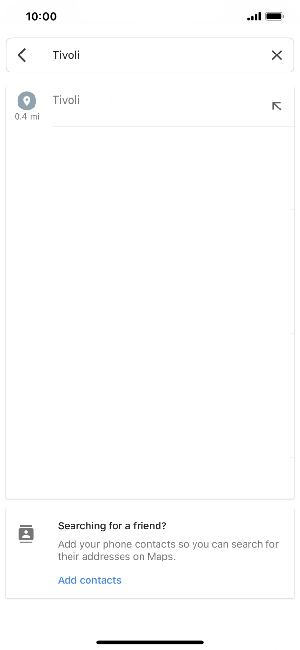 Press the required destination. Press the required destination.