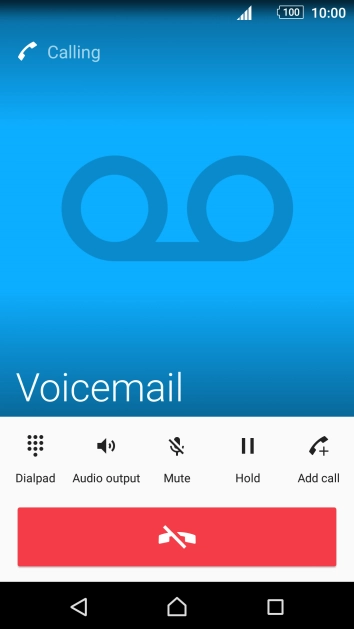 Press the end call icon.