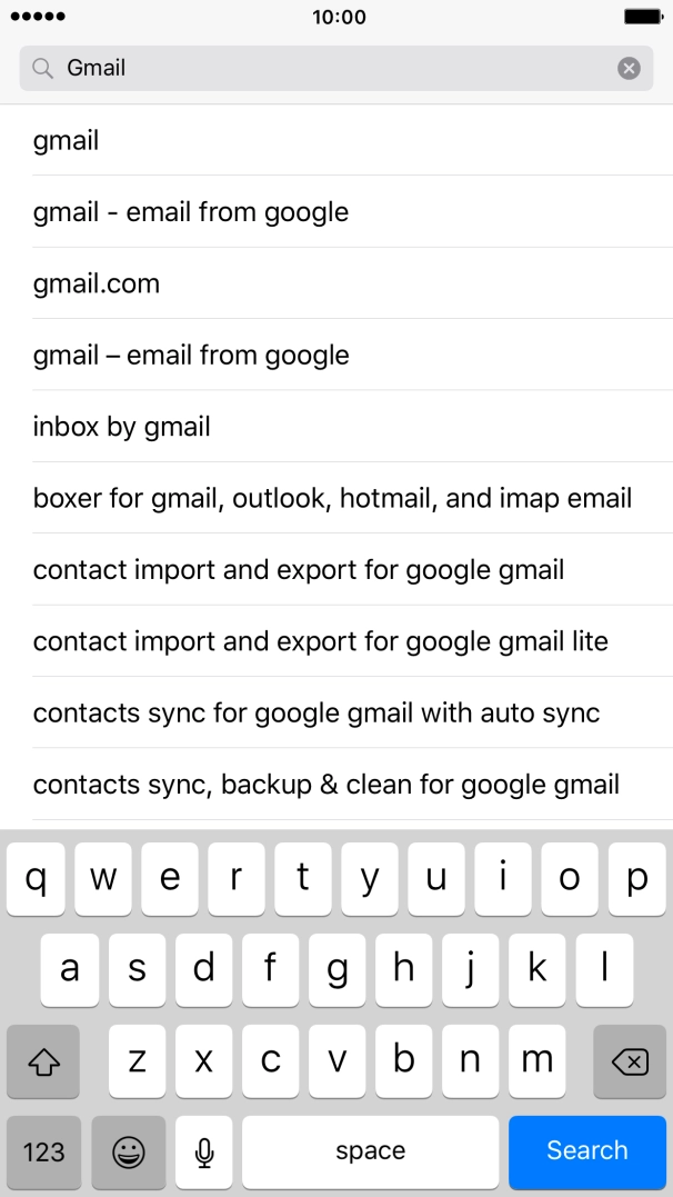 Key in Gmail and press Search.