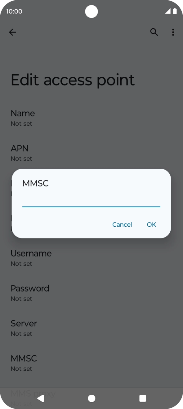 Key in http://mmsc.telstra.com:8002 and press OK.