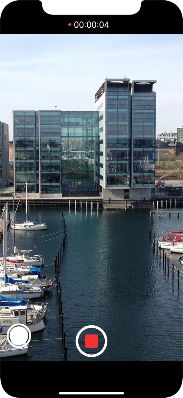 Press the stop icon to stop recording.