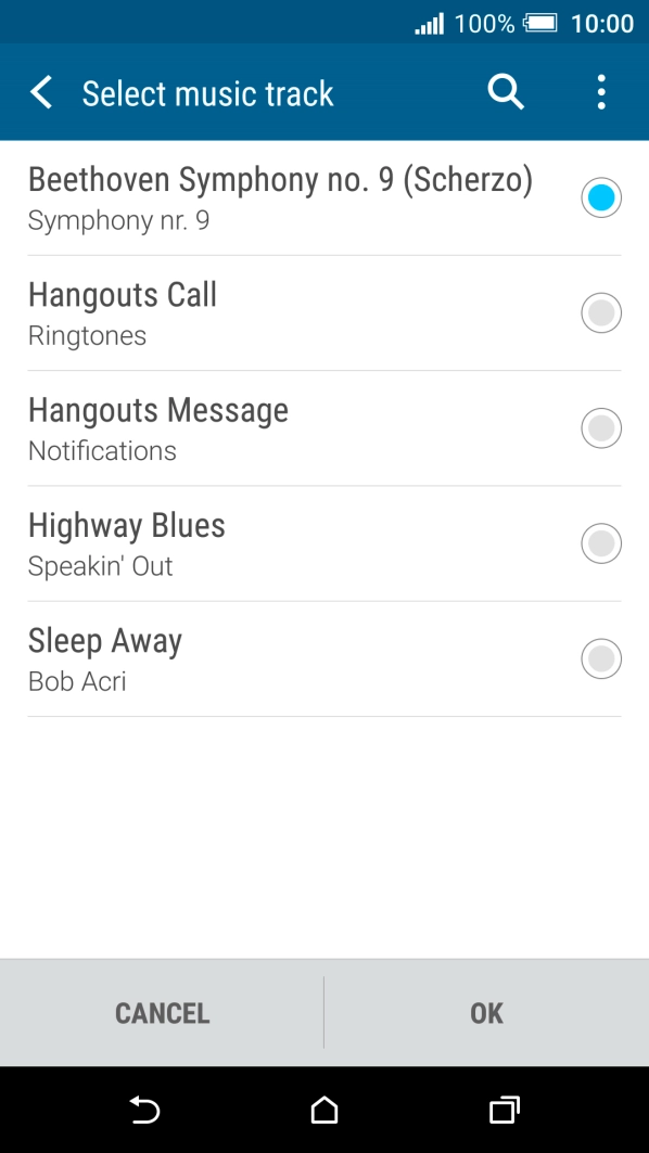 Once you've found a ring tone you like, press OK.