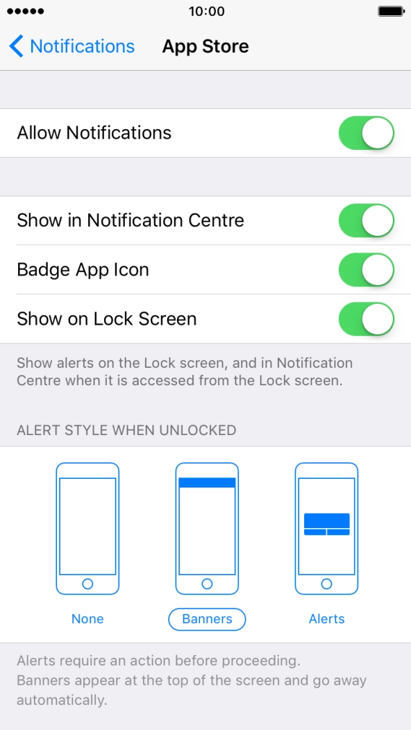 Press the indicator next to 