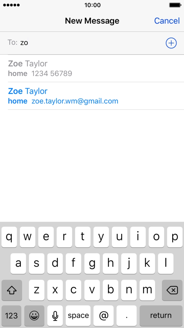 Press the required contact.