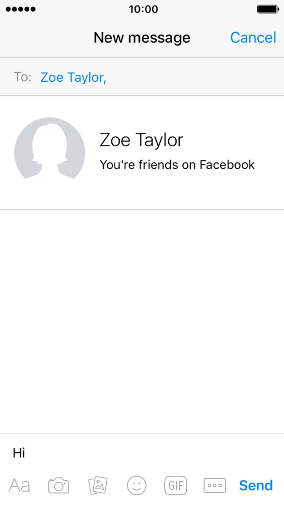Write the required message and press Send. Write the required message and press Send.