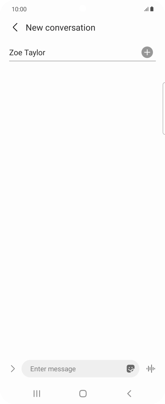 Press the text input field and write the text for your text message.