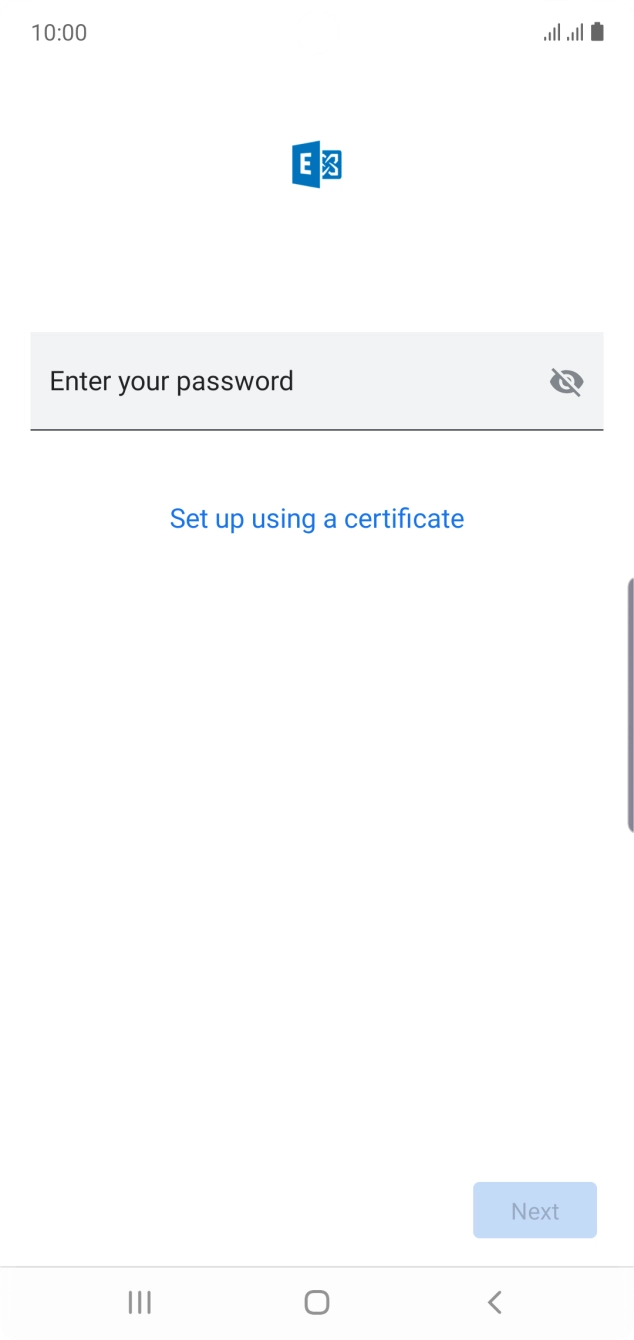 Press Enter your password and key in the password for your email account.