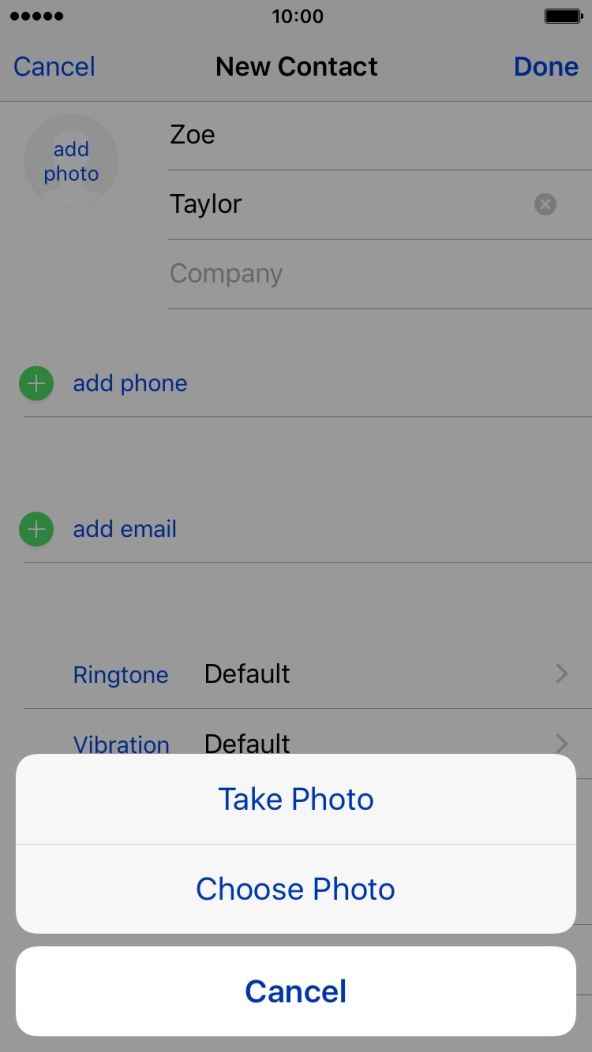 Press Choose Photo and go to the required folder.