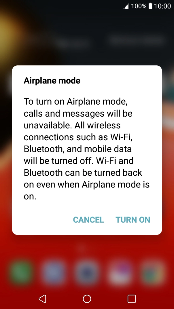 If you turn on the function, press TURN ON.