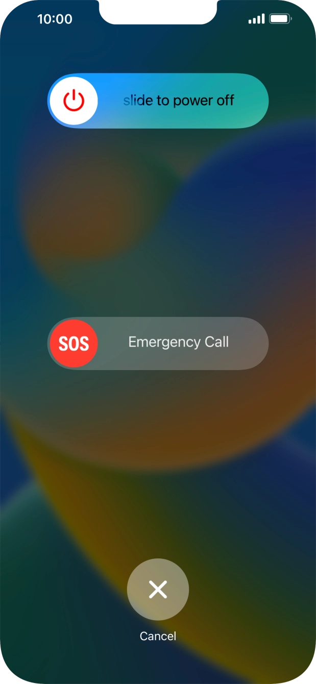Press and drag the power off icon right.