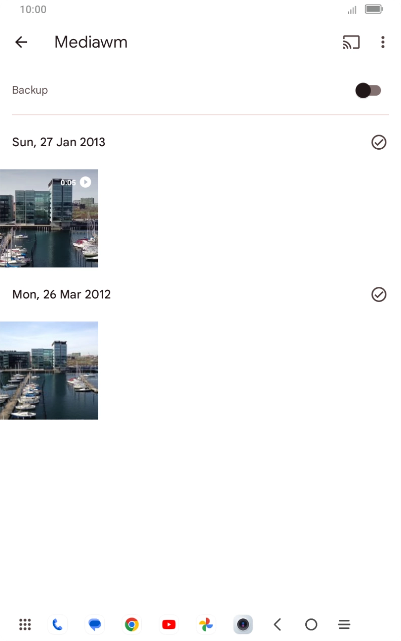 Press and hold any picture or video.