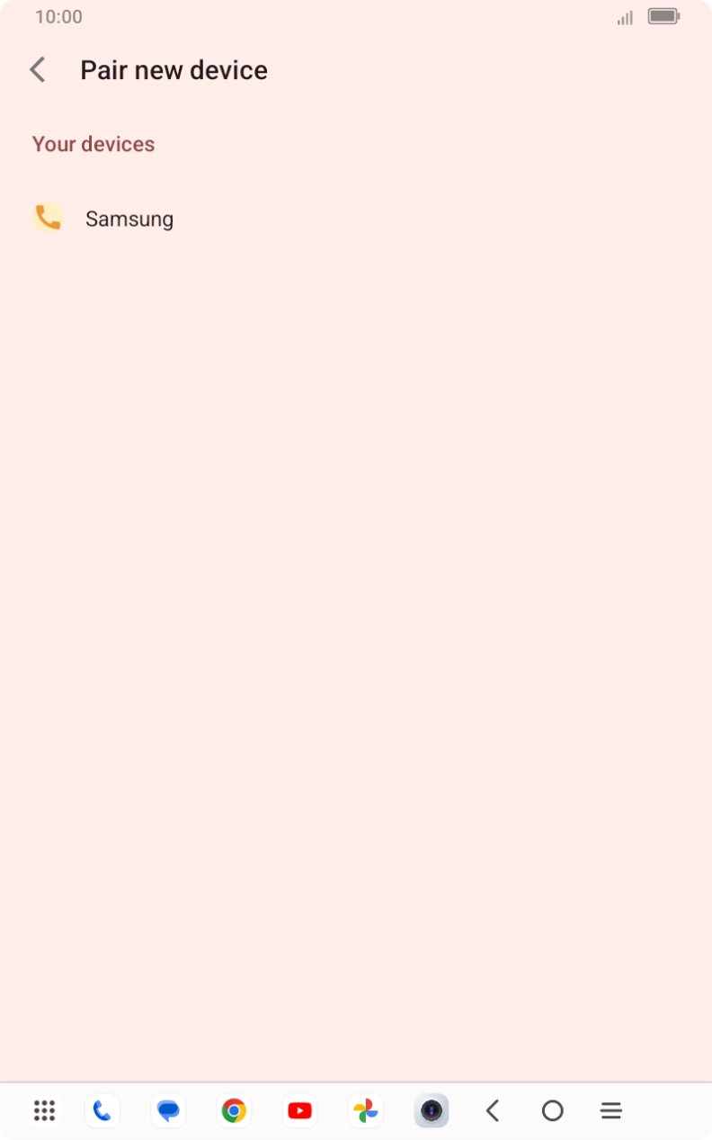 Press the required Bluetooth device and follow the instructions on the screen to pair the device with your tablet.