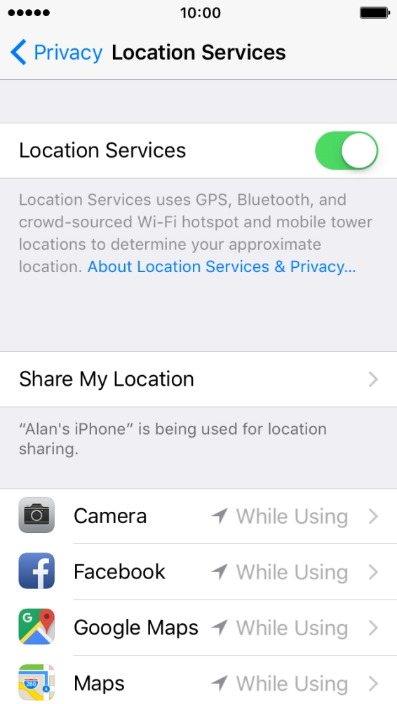 Press the indicator next to 