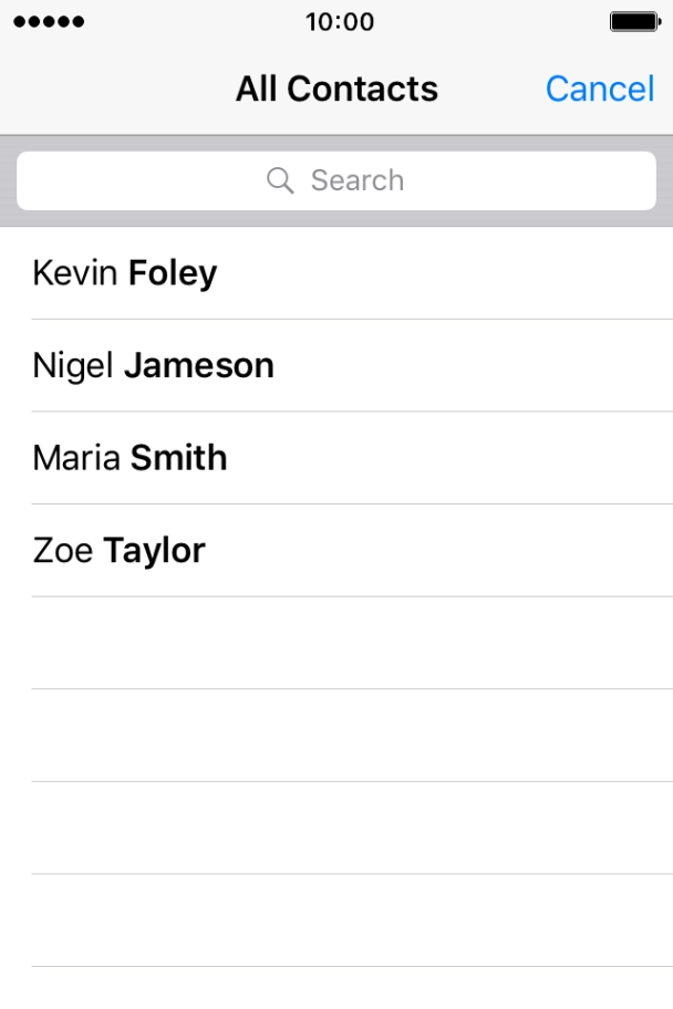 Press the required contact.