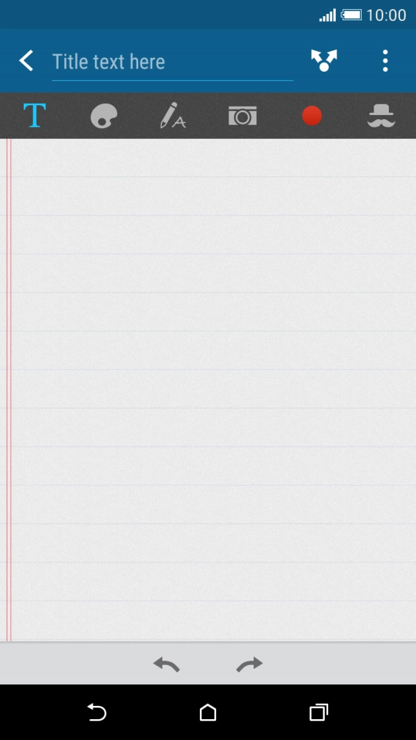 Press Title text here and key in a name for the note.