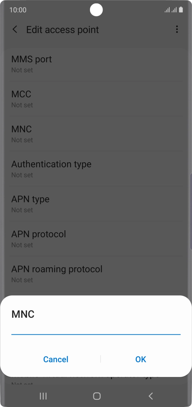 Key in 01 and press OK.