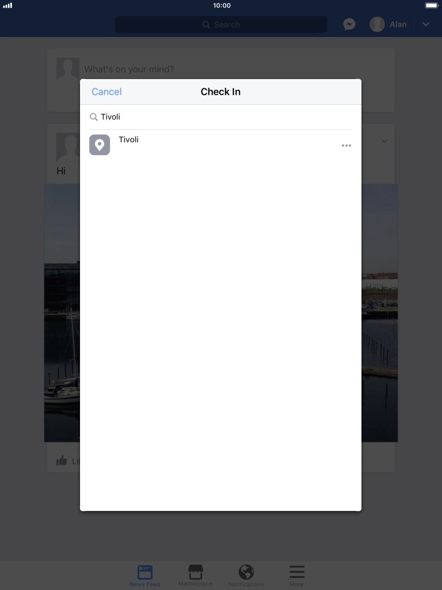 Key in the required search word and press the required location.