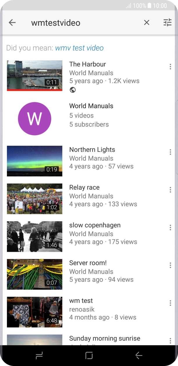 Go to the required folder and press the required video clip.