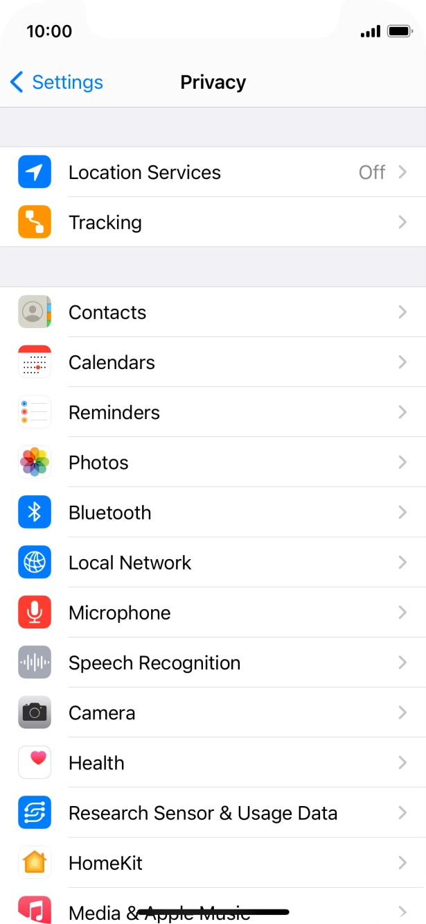 Press Location Services.