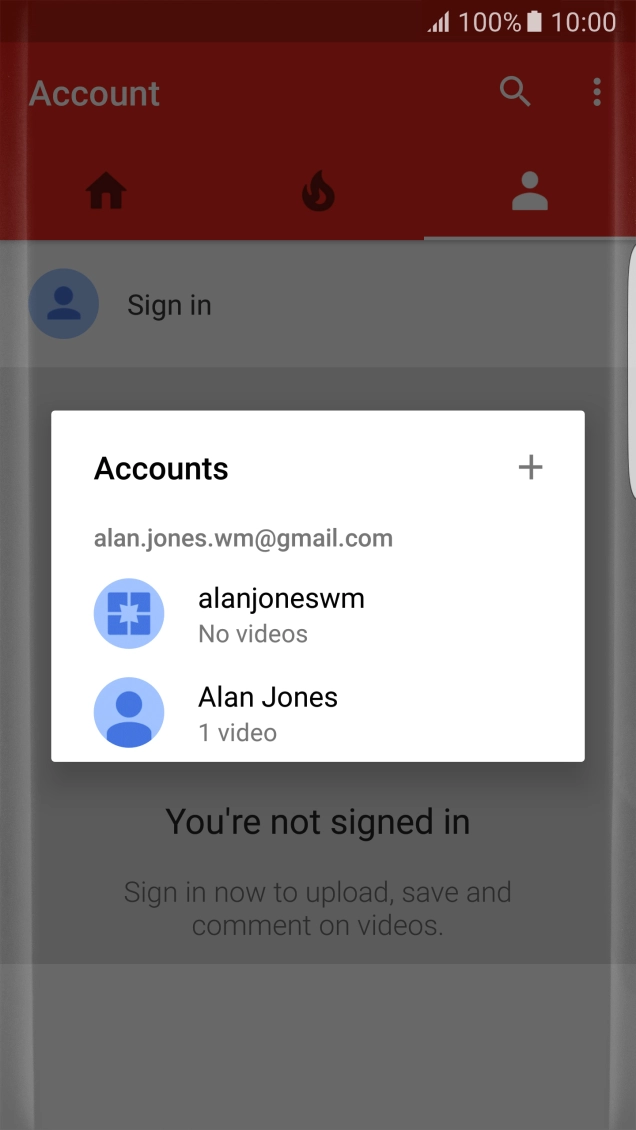 Press the required account.