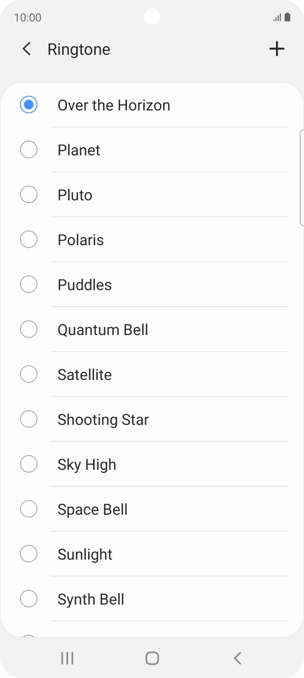 Press the add ring tone icon.