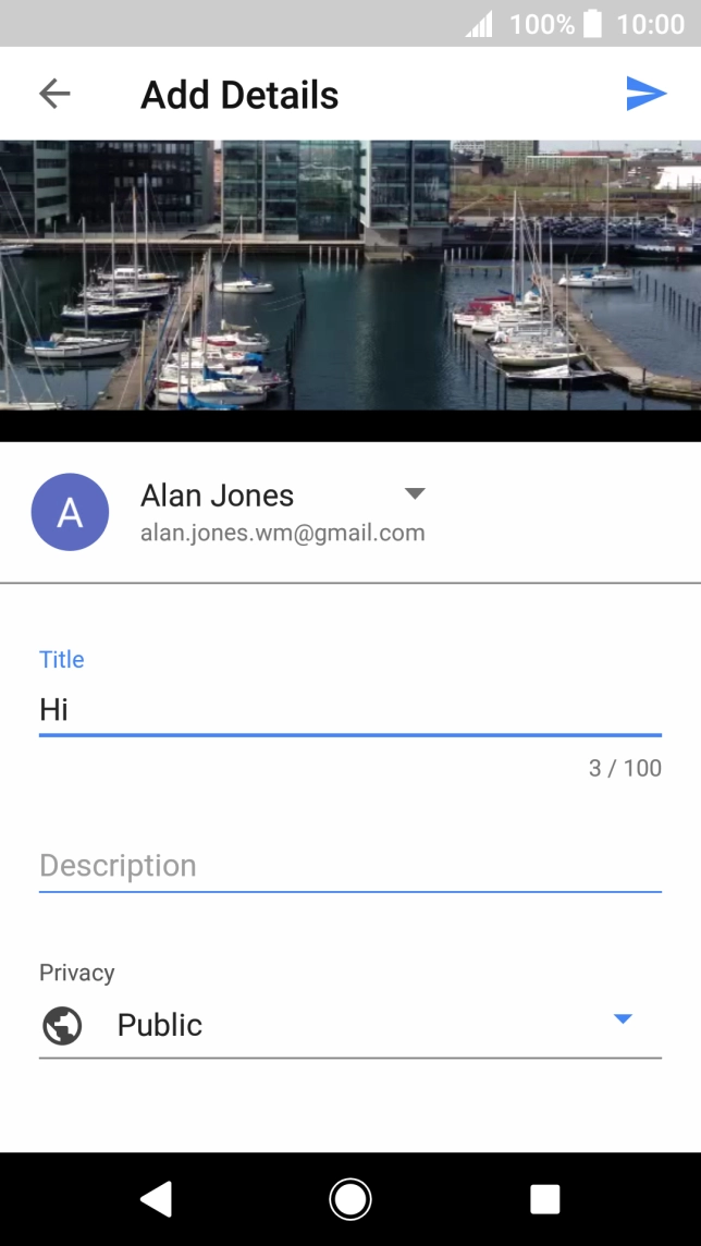 Key in the required text and press the upload icon.