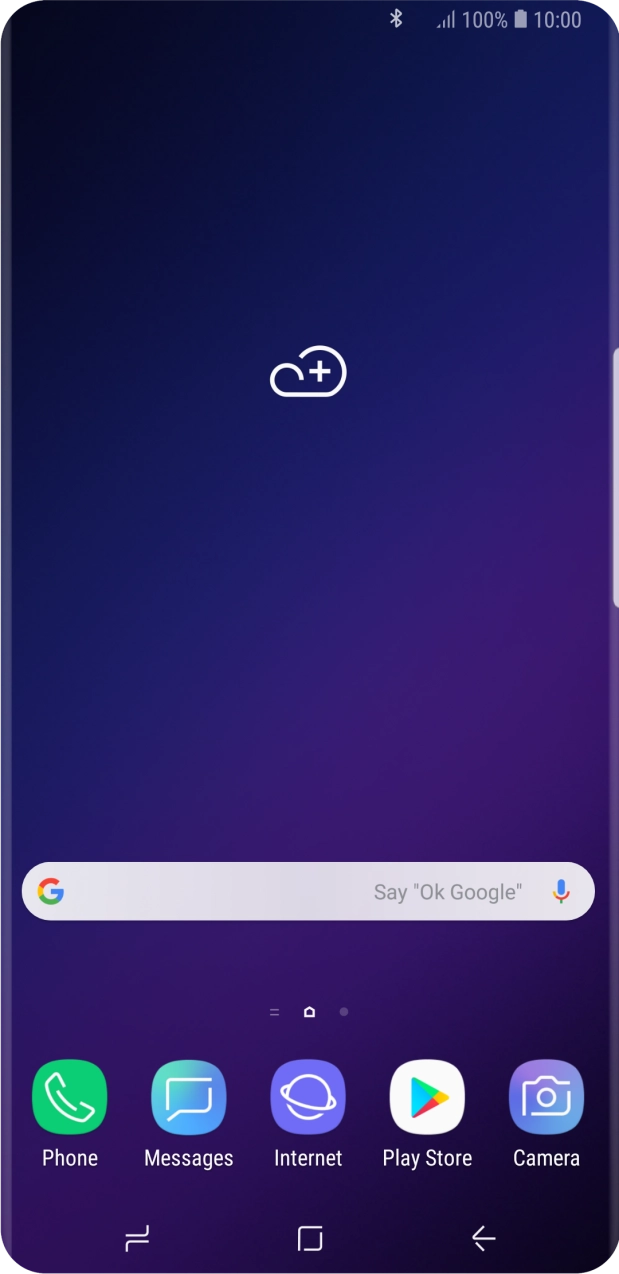 The Bluetooth icon shows that Bluetooth is turned on.