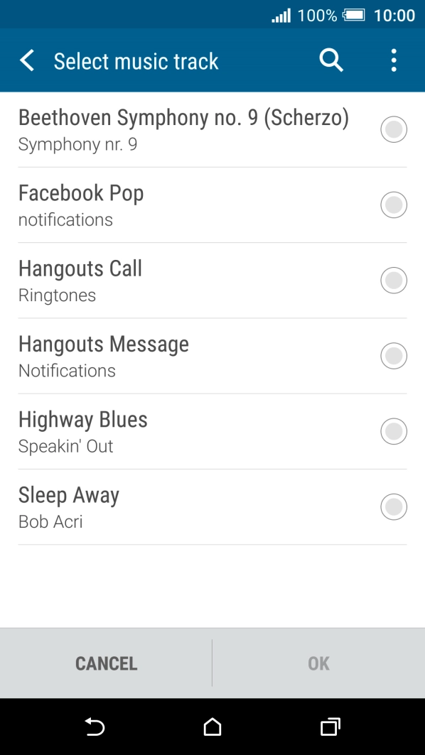Press the different ring tones to hear them.