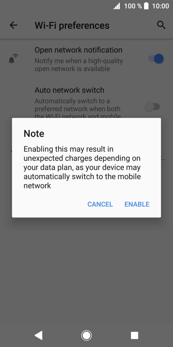If you turn on the function, press ENABLE.